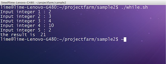 While looping statement in shell scripting