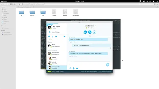 Add skype to the application menu on Linux.