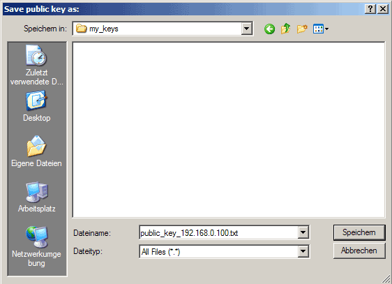 Save the SSH key