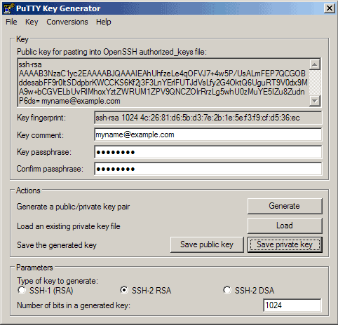 The SSH private key