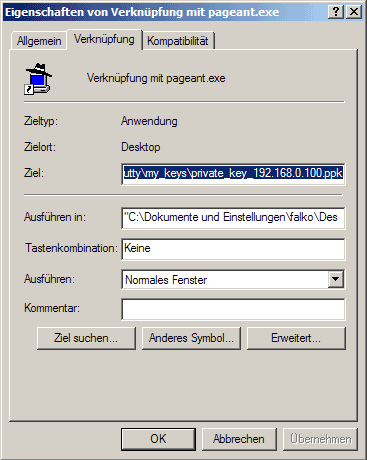 Shortcut details