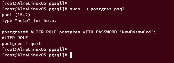 change default password postgres