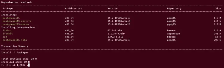 installing postgresql 15