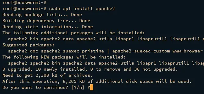install apache2