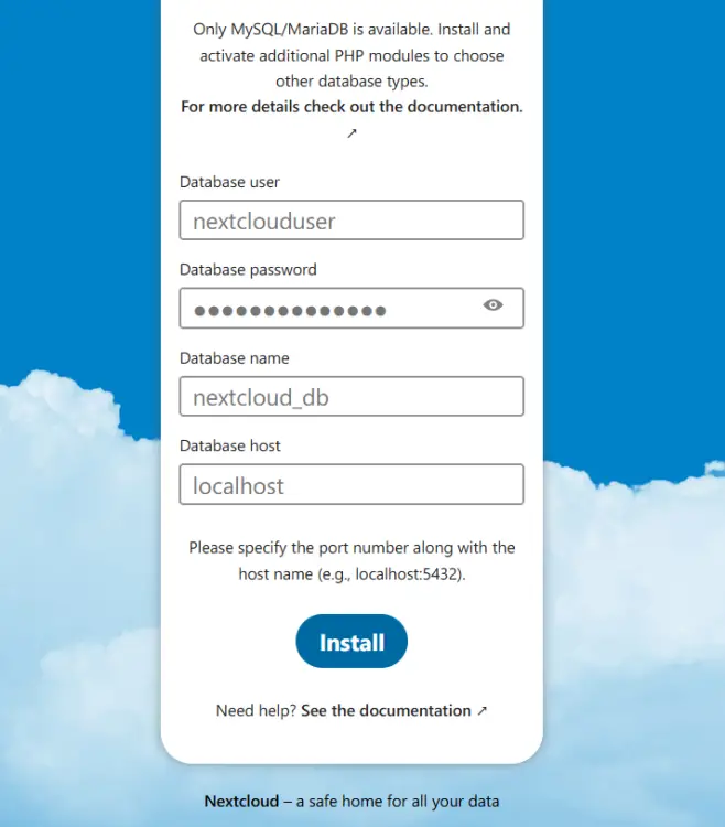 setup database 