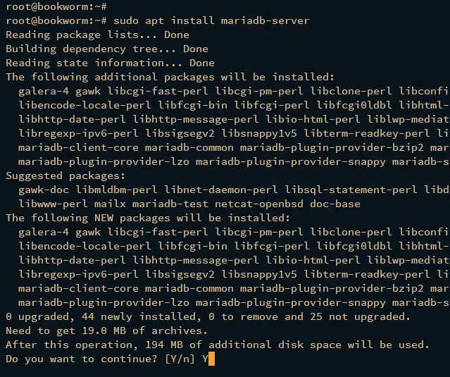 install mariadb