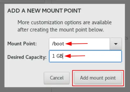 create boot partition