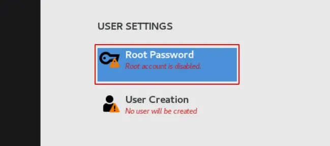 Setting up root password