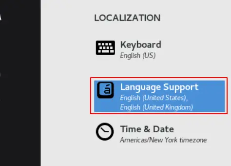 set up language support