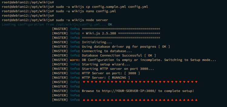 configuring wiki.js