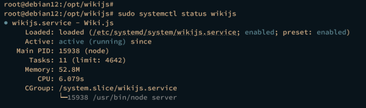 checking wiki.js service