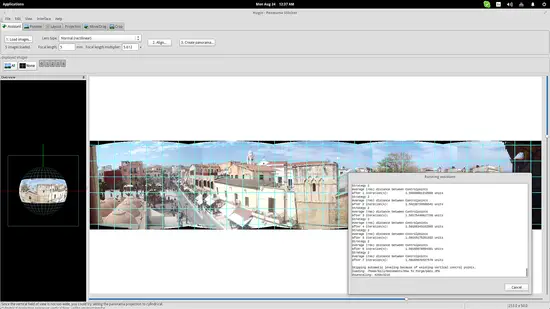 Align images in Hugin Panorama Creator.