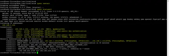 ipsec statusall    # at side B