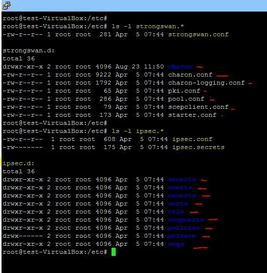 The Strongswan configuration directory.