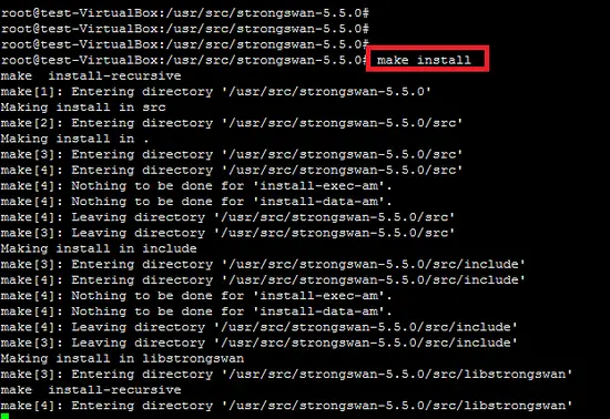 Install strongswan with make install