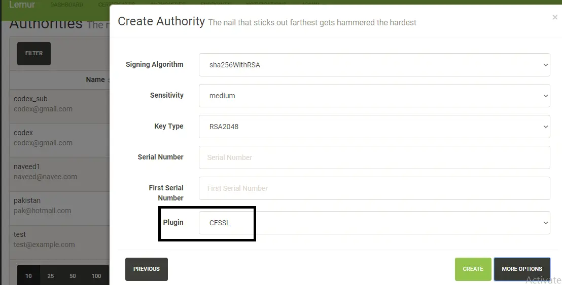 of and User, for of ... Signing CSR creation The Certificate and for Certificate ... The creation Signing User, of CSR of