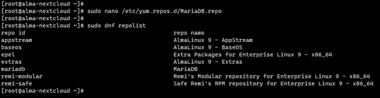 adding mariadb repository