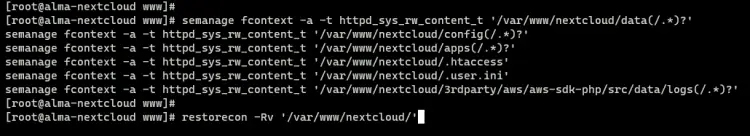 configuring SELinux for Nextcloud