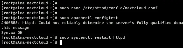 configuring httpd virtual host for Nextcloud