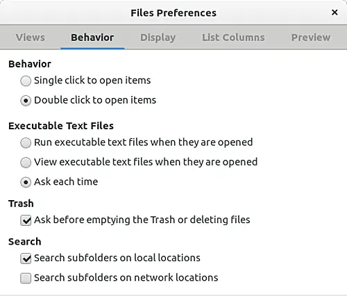 File Preferences