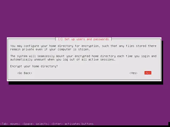 Do not create an encrypted private directory
