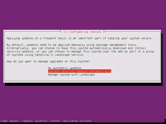 Install security updates automatically