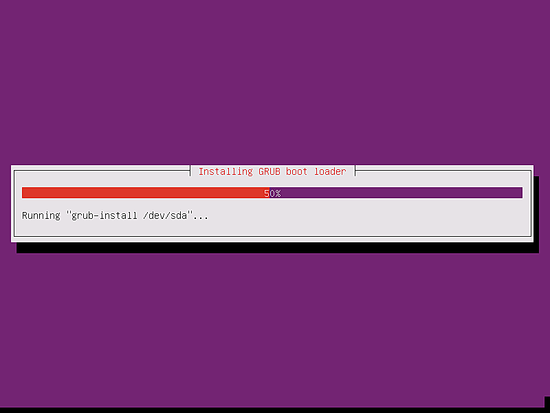 The Ubuntu installer finished the system installation