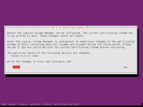 Write partition changes to disk.
