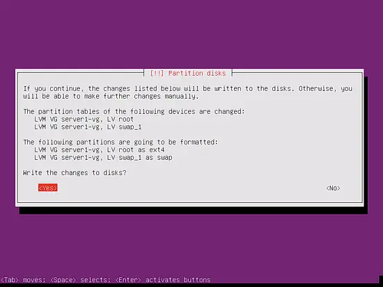 Select LVM partition size