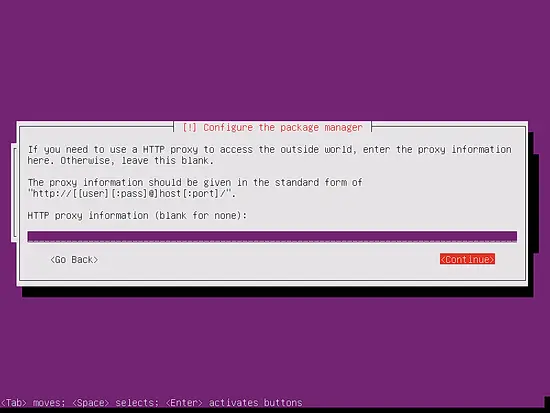 Configure the proxy for apt