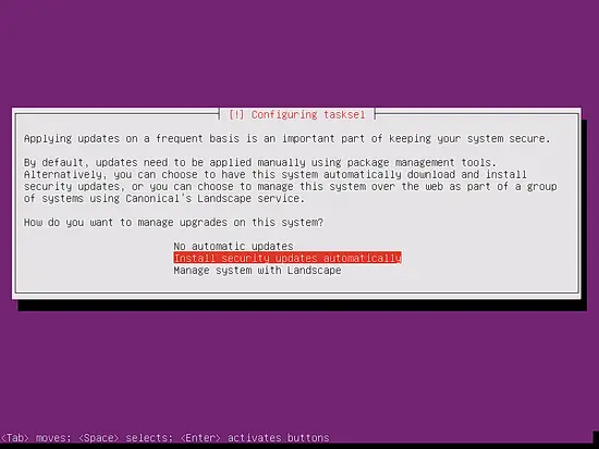 Install security updates automatically