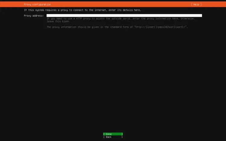 Proxy configuration