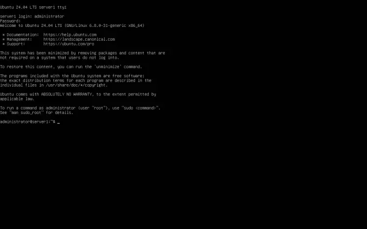 Successfully installed Ubuntu 24.04