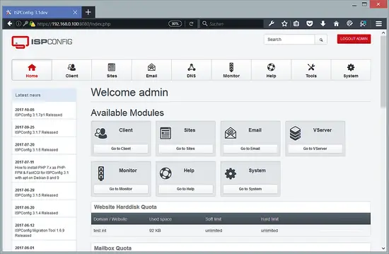 ISPConfig Hosting Control Panel