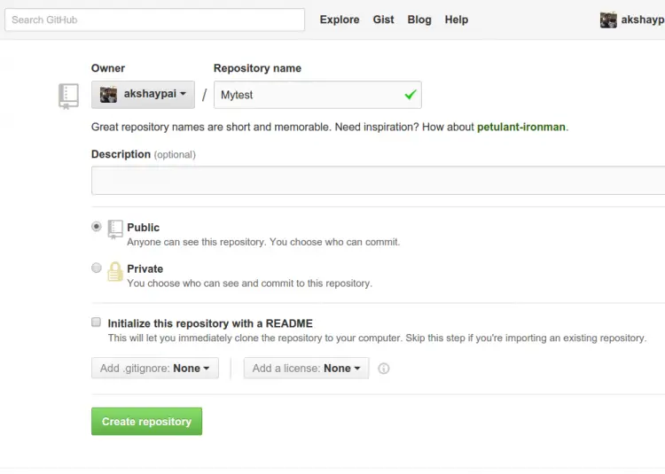 Creating a repository on GitHub