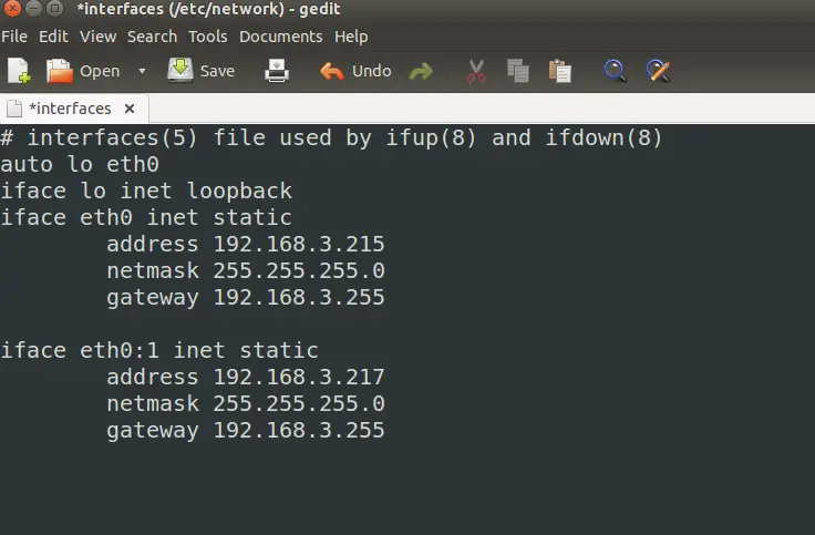 assign ip address for ubuntu