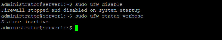 Disable UFW