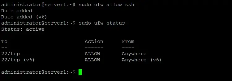 Open SSH Port in UFW
