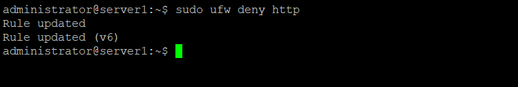 Deny port in UFW