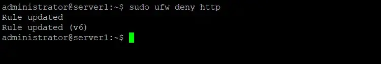 Deny port in UFW