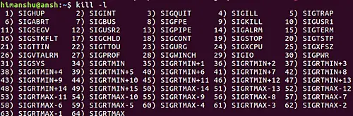 What all signals you can send using kill