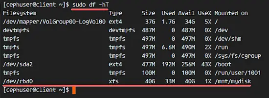 ceph RBD mounted as block device on CentOS