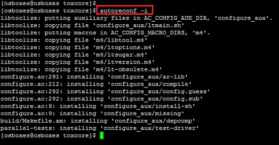 Toxcore autoreconf on Fedora.