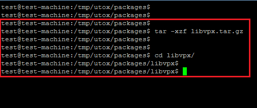 Unpack Libvpx on Ubuntu.