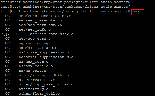 Make filter audio on Ubuntu.