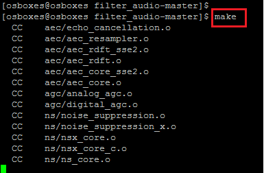 Make filter audio on Fedora.