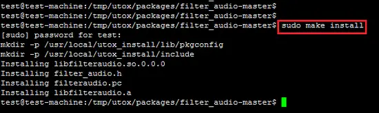 Install filter audio on Ubuntu.