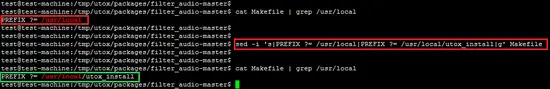 Replace PREFIX path on Ubuntu.