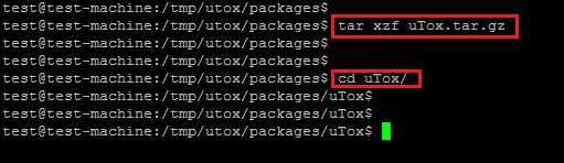 Unpack uTox on Ubuntu