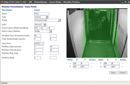 CCTV Motion Detect Zone